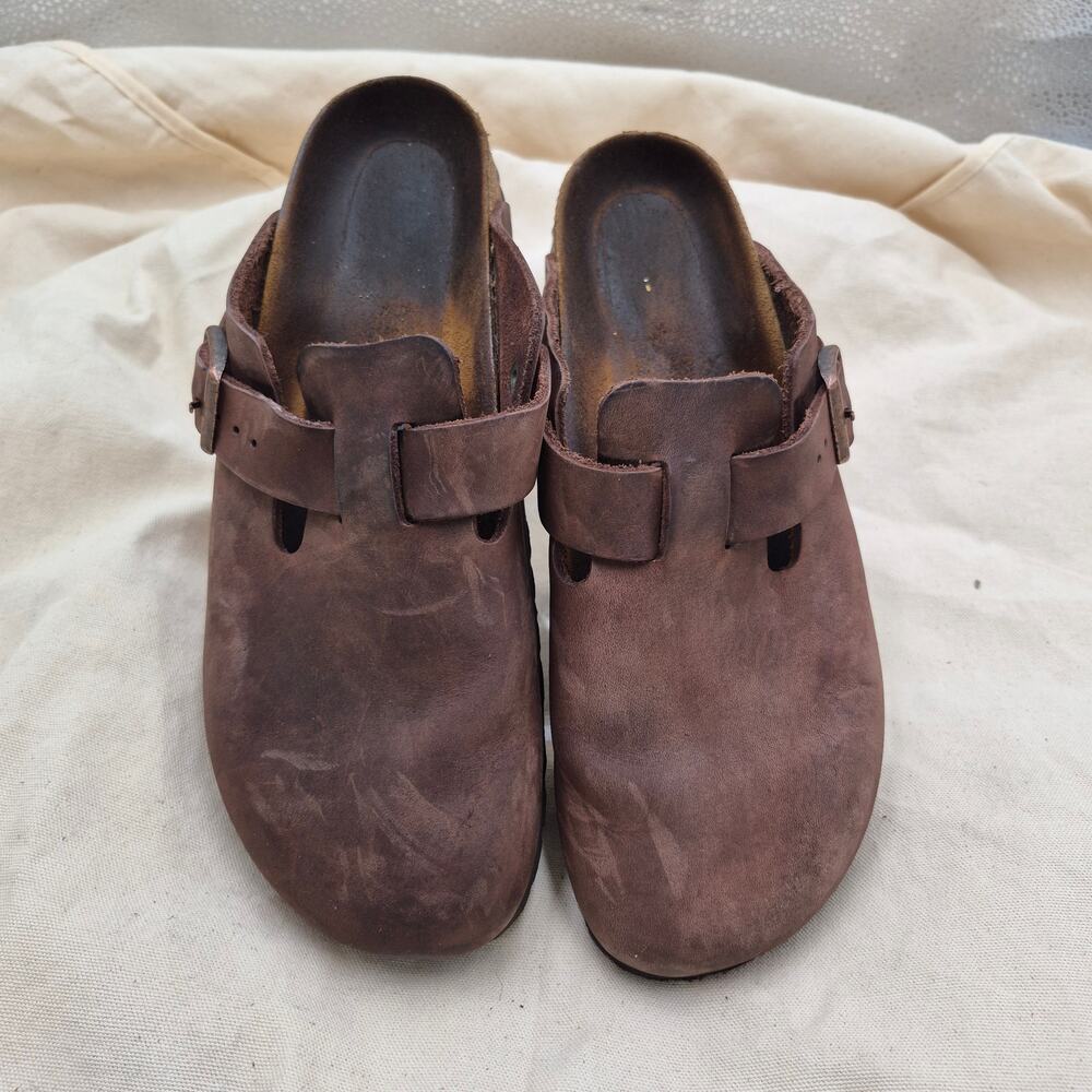 Birkenstock Dark Brown Suede Clogs